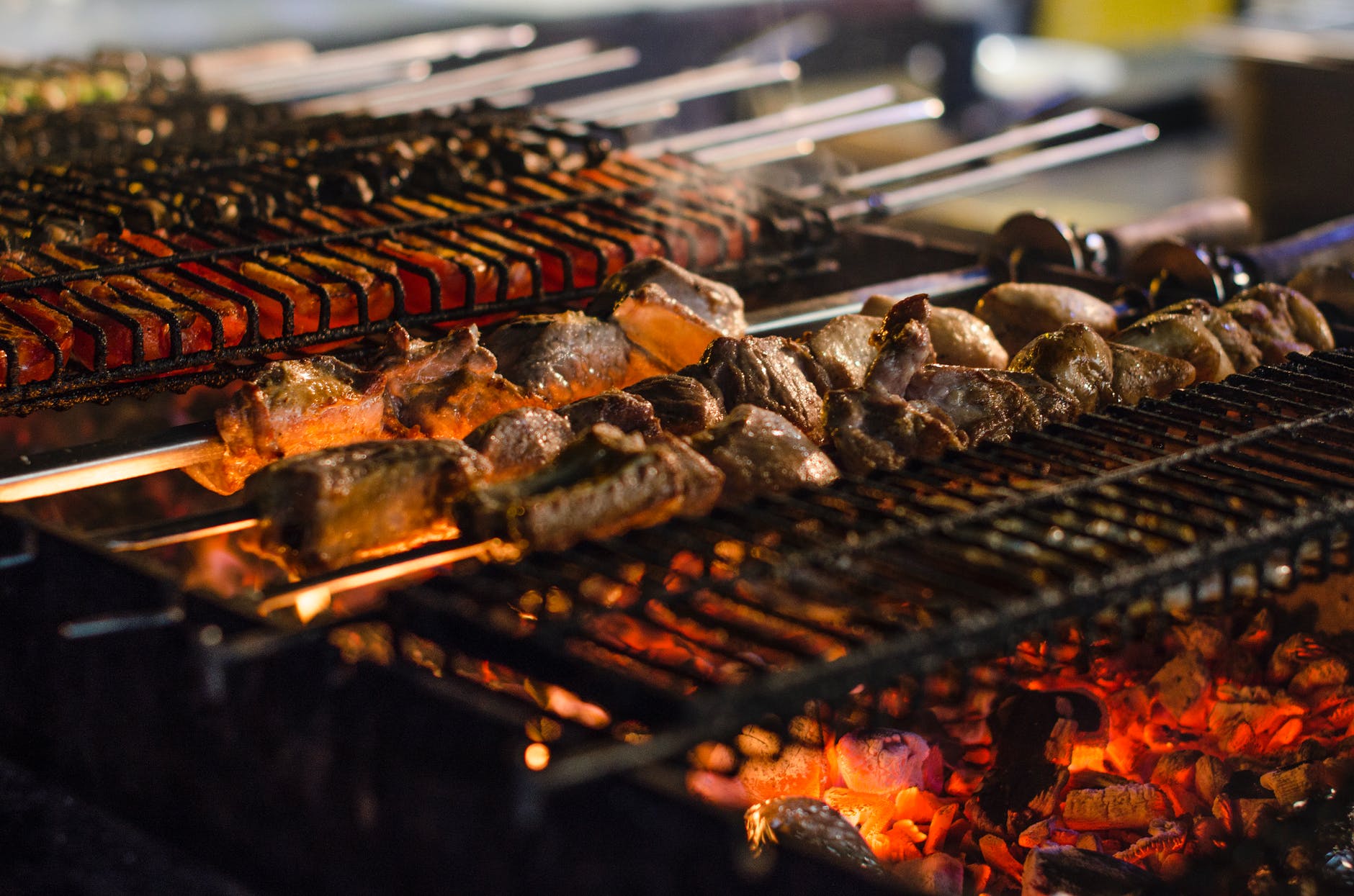 grilled meat on charcoal grill